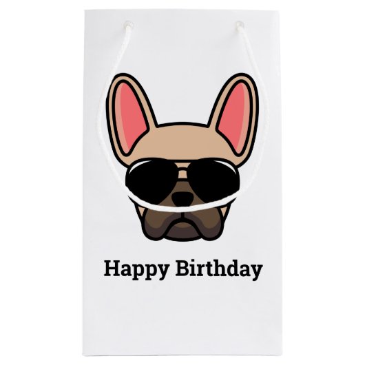 Niedlich Light Fawn French Bulldog Face Small Gift Kleine Geschenktüte (Rückseite)