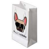 Niedlich Light Fawn French Bulldog Face Small Gift Kleine Geschenktüte (Vorderseite Schrägansicht)