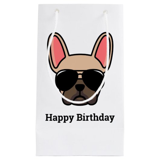 Niedlich Light Fawn French Bulldog Face Small Gift Kleine Geschenktüte (Vorderseite)