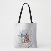 Niedlich Light Gray Koala Winter Schneefall Tasche