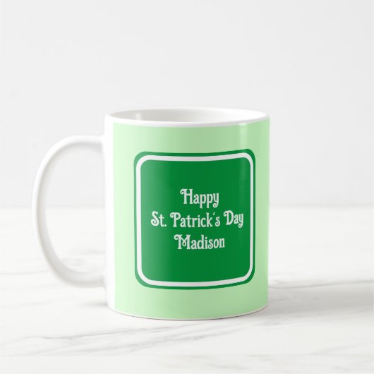 Niedlich Light Green Happy St Patricks Day Coffee  Kaffeetasse (Links)