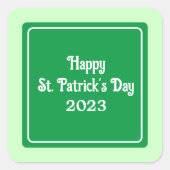 Niedlich Light Green Happy St Patricks Day Quadratischer Aufkleber (Vorderseite)