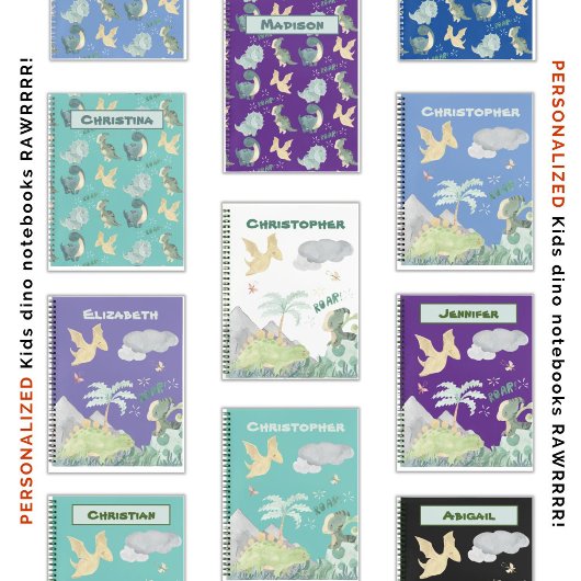 Niedlich Light Lila Watercolor Dinosaurier Notizblock