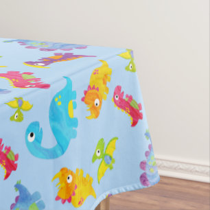 Niedlich Light Pastel Blue Baby Dinosaur Geburtsta Tischdecke