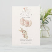 Niedlich Light Pink Baby Bunny Oaster Brunch Einladung (Stehend Vorderseite)