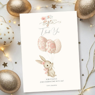 Niedlich Light Pink Baby Bunny Osterfest Dankeskarte