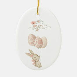 Niedlich Light Pink Baby Bunny Osterfest Keramik Ornament