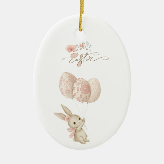 Niedlich Light Pink Baby Bunny Osterfest Keramik Ornament (Vorne)