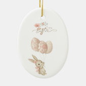 Niedlich Light Pink Baby Bunny Osterfest Keramik Ornament (Hinten)