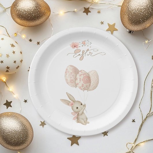 Niedlich Light Pink Baby Bunny Osterfest Pappteller