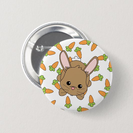 Niedlich Lil' Bunny Button (Vorne & Hinten)