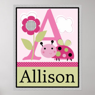 Niedlich Lil Little Ladybug Letter & Name Wall Pos Poster