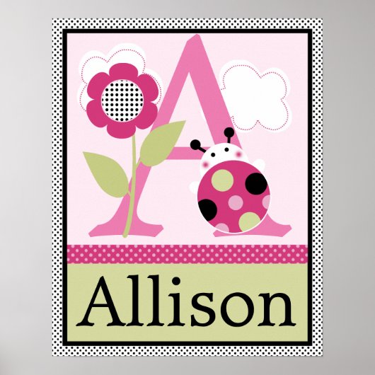 Niedlich Lil Little Ladybug Letter & Name Wall Pos Poster (Vorne)
