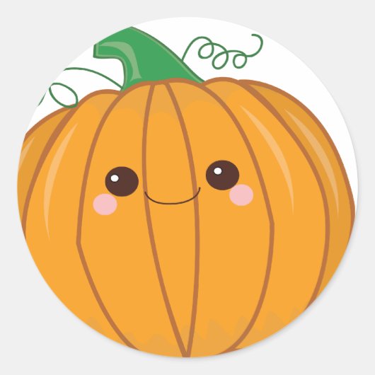 Niedlich Lil Pumpkin Runder Aufkleber (Vorderseite)