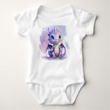 Niedlich Lila Baby Dragon Watercolor