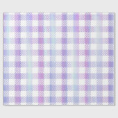 Niedlich Lila Blue Iridescent Gingham Pattern Geschenkpapier (Flach)
