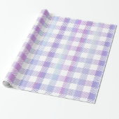Niedlich Lila Blue Iridescent Gingham Pattern Geschenkpapier (Ungerollt)
