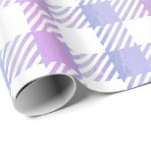 Niedlich Lila Blue Iridescent Gingham Pattern Geschenkpapier (Rolleneckpunkt)