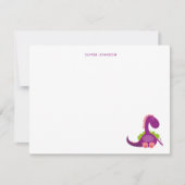 Niedlich lila Dinosaurier Kinder danke (Vorderseite)