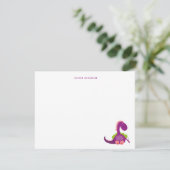 Niedlich lila Dinosaurier Kinder danke (Stehend Vorderseite)