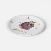 Niedlich Lila Girl Dinosaur Pappteller (Schrägansicht)