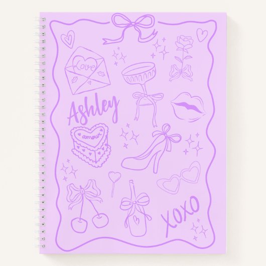 Niedlich Lila Girly Trendy Notizblock (Vorderseite)