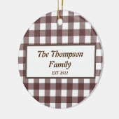 Niedlich Lila Karierter Familienname Keramik Ornament (Links)