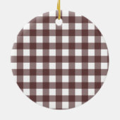 Niedlich Lila Karierter Familienname Keramik Ornament (Hinten)