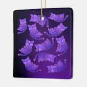 Niedlich Lila Neon Kitten Group Keramikornament (Links)