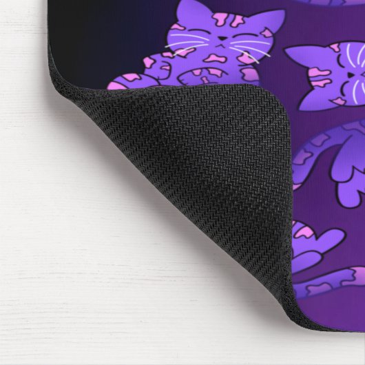 Niedlich Lila Neon Kitten Group Mousepad (Ecke)