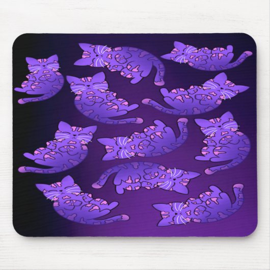 Niedlich Lila Neon Kitten Group Mousepad (Vorne)