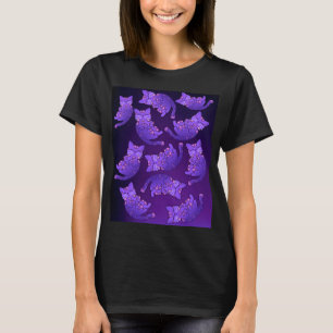 Niedlich Lila Neon Kitten Group T-Shirt