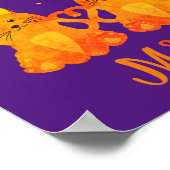 Niedlich Lila Orange Kitten Couple Two Monogram Poster (Ecke)