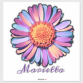 Niedlich Lila Pink Blue Boho Daisy Personalisiert Aufkleber (Blatt)