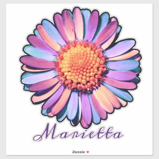 Niedlich Lila Pink Blue Boho Daisy Personalisiert Aufkleber (Blatt)