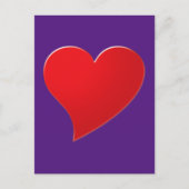 Niedlich lila rotes Großherz Minimalmodern Postkarte (Vorderseite)