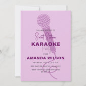 Niedlich Lila Sweet 16 Geburtstag Karaoke Party Einladung (Vorderseite)