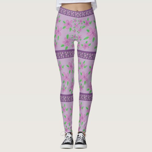 Niedlich lila und lila leggings (Vorderseite)