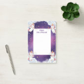 Niedlich Lila Unicorn Personalisiert Mitzvah Post-it Klebezettel (Büro)