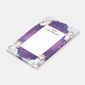 Niedlich Lila Unicorn Personalisiert Mitzvah Post-it Klebezettel (angewinkelt)