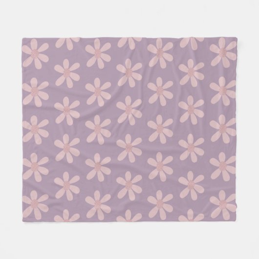 Niedlich Lilac Big Blume Muster Fleecedecke (Vorderseite (Horizontal))