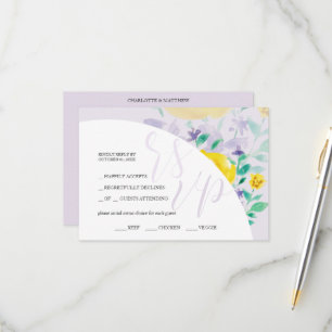 Niedlich Lilac Blue Green Floral Water RSVP Karte