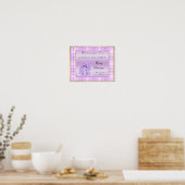 Niedlich Lilac Bunny "Welcome" Poster (Küche)