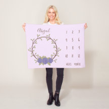 Niedlich Lilac Floral Wreath Baby Milestone