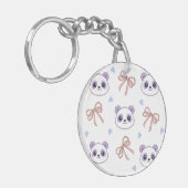 Niedlich Lilac Panda Pattern Schlüsselanhänger - K (Vorderseite links)