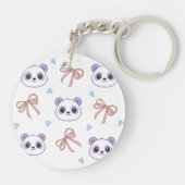 Niedlich Lilac Panda Pattern Schlüsselanhänger - K (Rückseite)