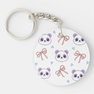 Niedlich Lilac Panda Pattern Schlüsselanhänger - K