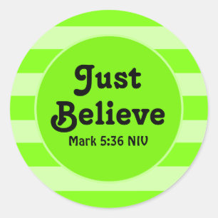 Niedlich Lime Green Glaube Bible Verse Hoffnung un Runder Aufkleber