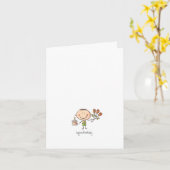 Niedlich Line Art Cartoon (Von Ihm) Dezember Gebur Karte (Gelbe Blume)