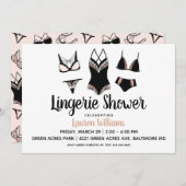 Niedlich Lingerie Bridal Bachelorette Einladung (Vorne/Hinten)